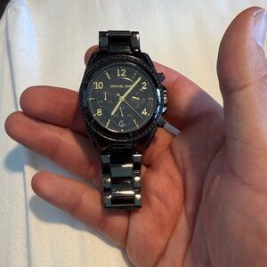 Michael Kors Black and Gold Accent Chronograph Watch